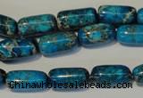 CDT285 15.5 inches 8*16mm column dyed aqua terra jasper beads