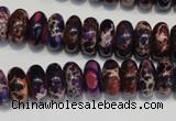 CDT372 15.5 inches 6*12mm rondelle dyed aqua terra jasper beads