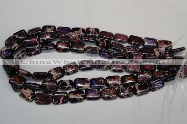 CDT436 15.5 inches 12*16mm rectangle dyed aqua terra jasper beads