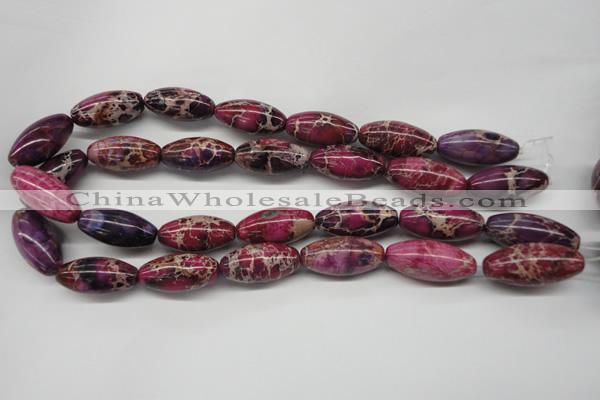 CDT484 15.5 inches 15*30mm rice dyed aqua terra jasper beads