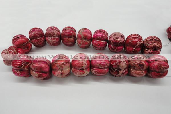 CDT610 15.5 inches 22*30mm pumpkin dyed aqua terra jasper beads