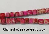 CDT780 15.5 inches 5*5mm cube dyed aqua terra jasper beads