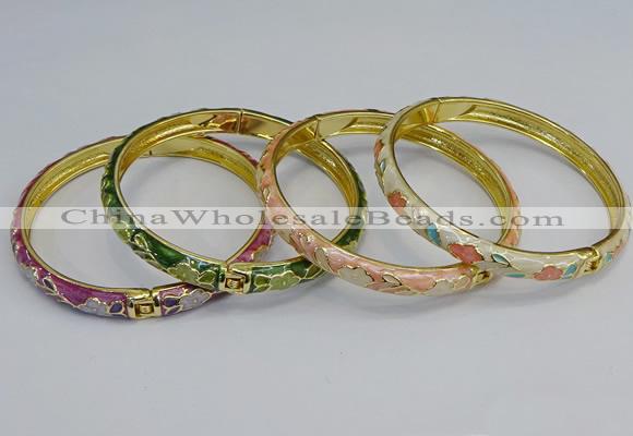 CEB105 7mm width gold plated alloy with enamel bangles wholesale