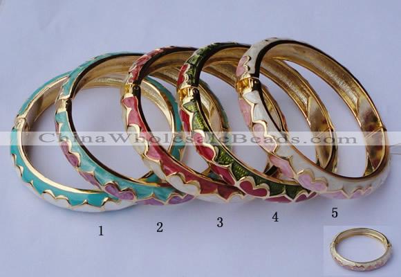 CEB11 5pcs 10mm width gold plated alloy with enamel bangles wholesale