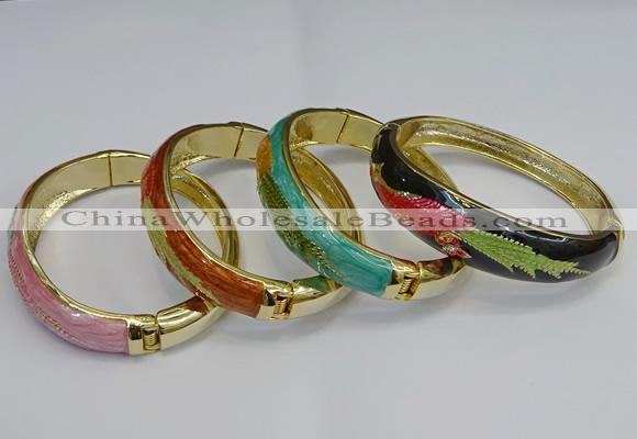 CEB128 16mm width gold plated alloy with enamel bangles wholesale