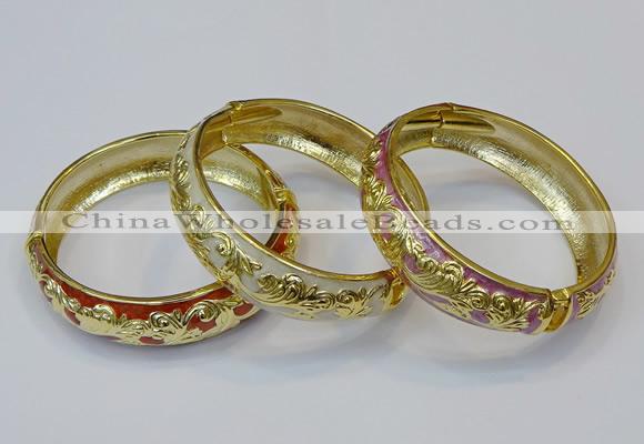 CEB143 18mm width gold plated alloy with enamel bangles wholesale