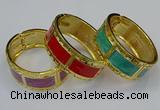 CEB157 24mm width gold plated alloy with enamel bangles wholesale