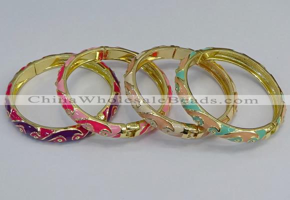 CEB52 7mm width gold plated alloy with enamel bangles wholesale