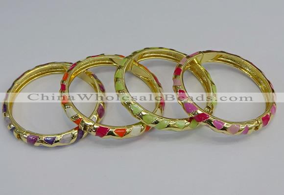 CEB53 7mm width gold plated alloy with enamel bangles wholesale