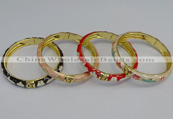 CEB56 7mm width gold plated alloy with enamel bangles wholesale