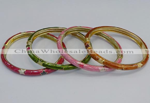 CEB91 6mm width gold plated alloy with enamel bangles wholesale