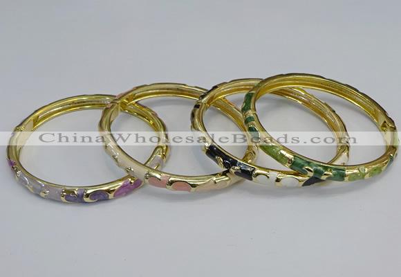 CEB97 6mm width gold plated alloy with enamel bangles wholesale