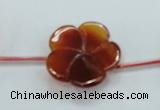 CFG19 15.5 inches 24mm carved flower natural red agate beads