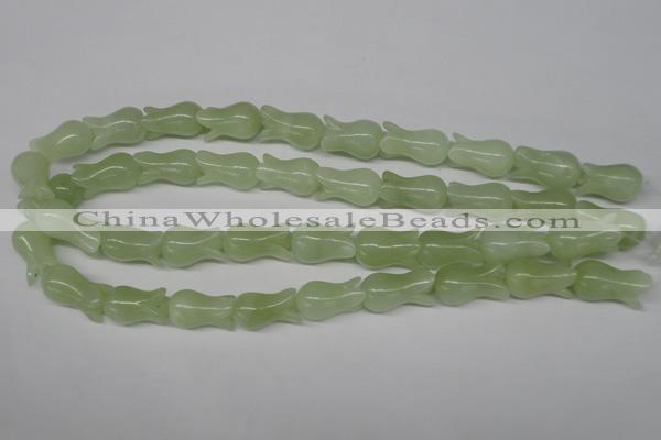 CFG239 15.5 inches 12*20mm carved flower New jade gemstone beads