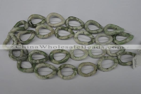 CFG270 15.5 inches 25*30mm carved oval peace stone beads