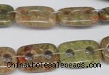 CFG321 15.5 inches 15*20mm carved rectangle unakite beads