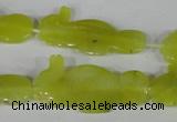 CFG515 15.5 inches 18*34mm carved animal Korean jade beads