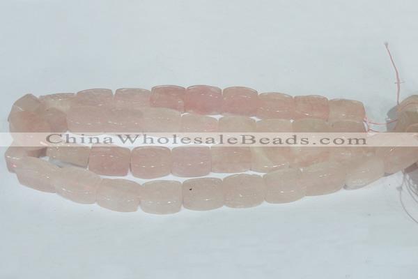 CFG546 15.5 inches 15*20mm carved brick rose quartz beads