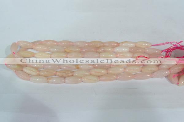 CFG553 15.5 inches 8*20mm carved rice rose quartz beads