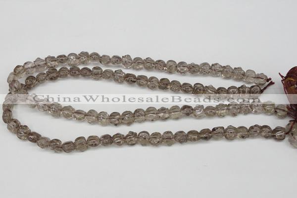 CFG60 15.5 inches 8*10mm carved pig-shaped smoky quartz beads