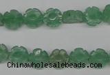 CFG70 15.5 inches 10mm carved flower green aventurine beads