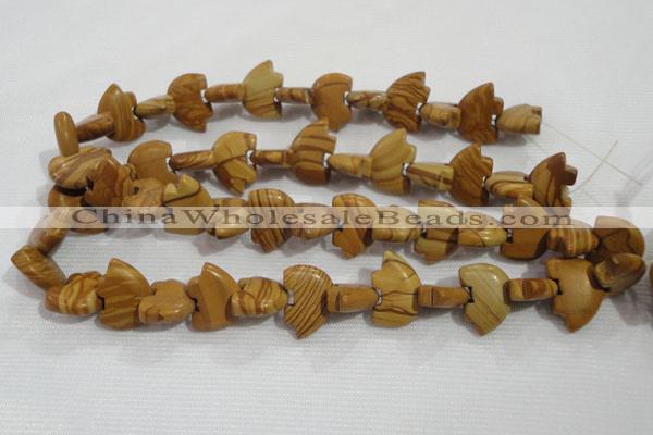 CFG795 12.5 inches 14*18mm carved animal grain stone beads