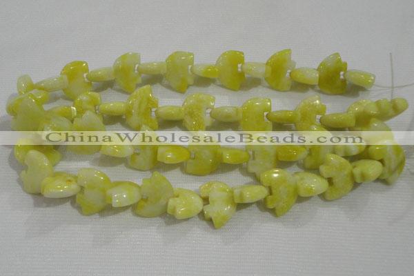 CFG800 12.5 inches 14*18mm carved animal lemon jade beads