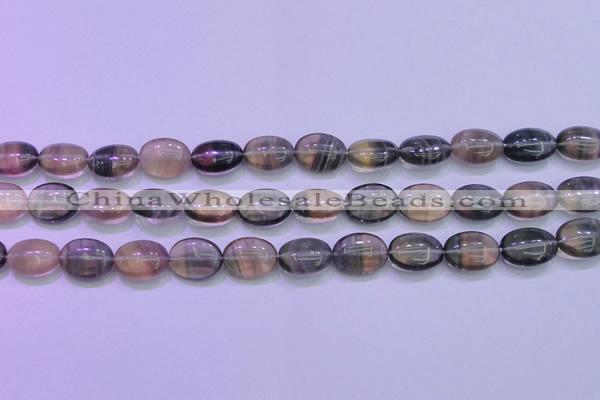 CFL1340 15.5 inches 10*14mm oval purple fluorite gemstone beads