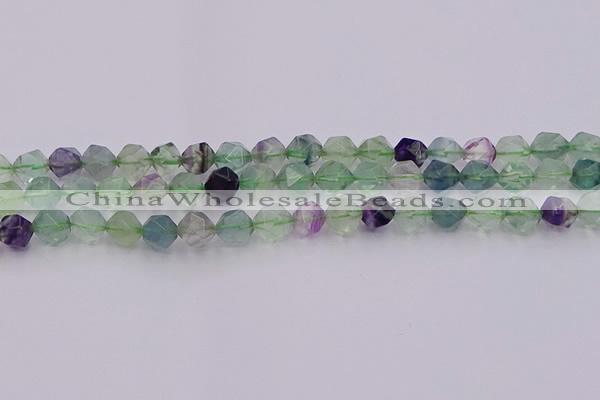 CFL1408 15.5 inches 10mm faceted nuggets fluorite gemstone beads