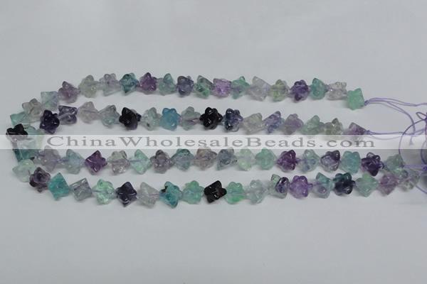 CFL303 15.5 inches 10*10mm carved cube natural fluorite beads