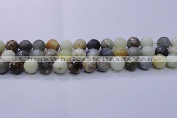 CFW07 15.5 inches 16mm faceted round flower jade beads wholesale