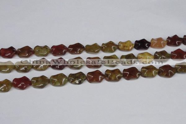 CFW165 15.5 inches 15*20mm wavy flower jade gemstone beads