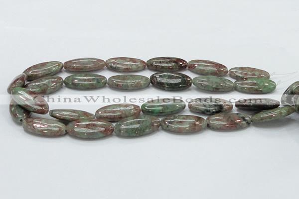 CGA69 15.5 inches 15*30mm horse eye red green garnet gemstone beads