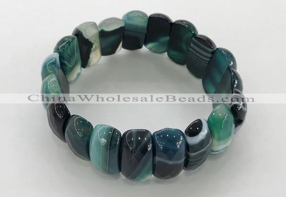 CGB3149 7.5 inches 11*23mm faceted oval agate bracelets