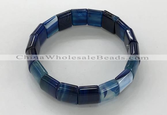 CGB3171 7.5 inches 12*15mm rectangle agate bracelets wholesale