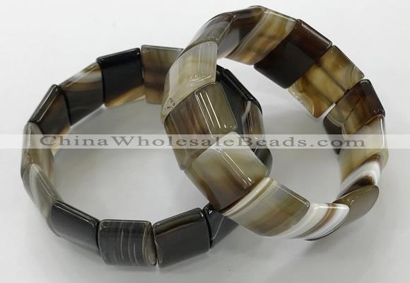 CGB3187 7.5 inches 15*25mm rectangle agate bracelets wholesale