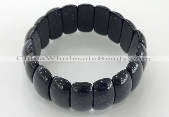 CGB3256 7.5 inches 12*25mm oval blue goldstone bracelets