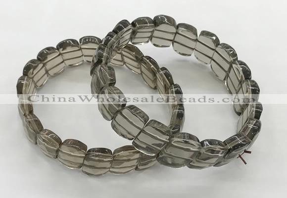 CGB3441 7.5 inches 10*15mm faceted marquise smoky quartz bracelets