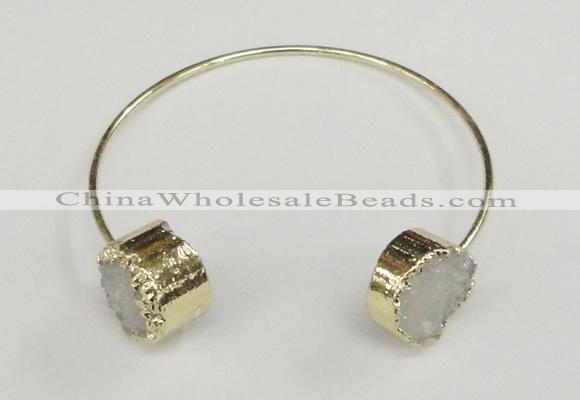 CGB731 15mm coin druzy agate gemstone bangles wholesale