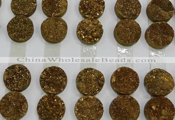 CGC130 18mm flat round druzy quartz cabochons wholesale