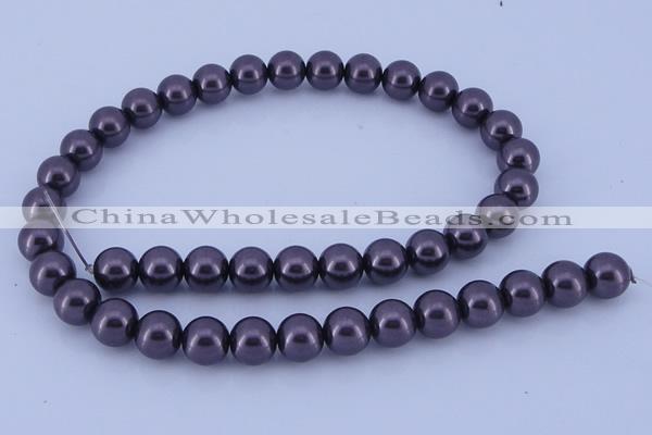 CGL135 5PCS 16 inches 10mm round dyed glass pearl beads wholesale