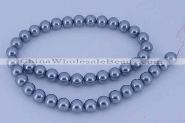 CGL186 5PCS 16 inches 12mm round dyed glass pearl beads wholesale