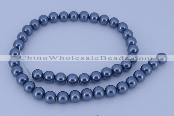 CGL232 10PCS 16 inches 4mm round dyed glass pearl beads wholesale