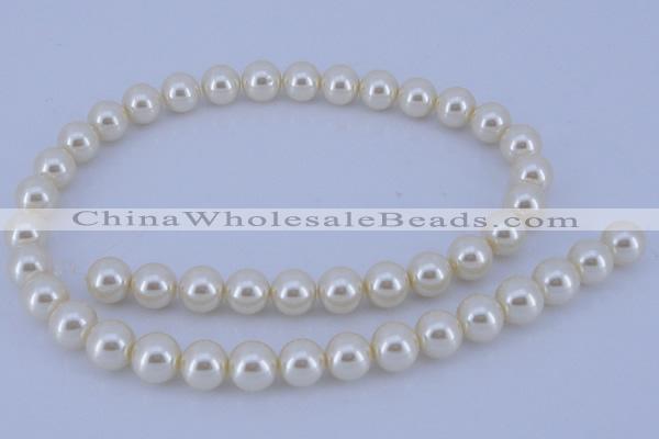 CGL24 10PCS 16 inches 8mm round dyed glass pearl beads wholesale