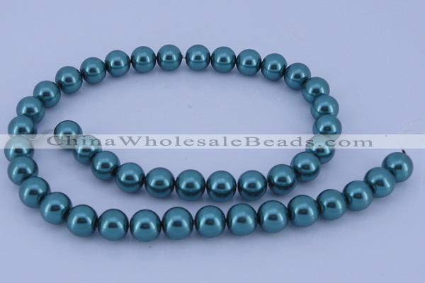 CGL243 10PCS 16 inches 6mm round dyed glass pearl beads wholesale