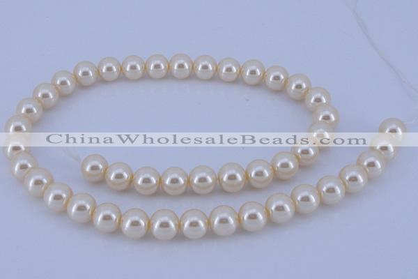 CGL37 5PCS 16 inches 14mm round dyed glass pearl beads wholesale