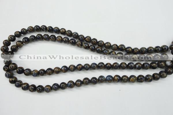 CGO161 15.5 inches 6mm round gold blue color stone beads