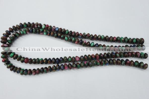 CGO21 15.5 inches 5*8mm rondelle gold multi-color stone beads