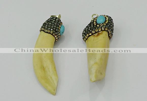 CGP210 15*50mm - 20*60mm horn wolf tooth pendants wholesale