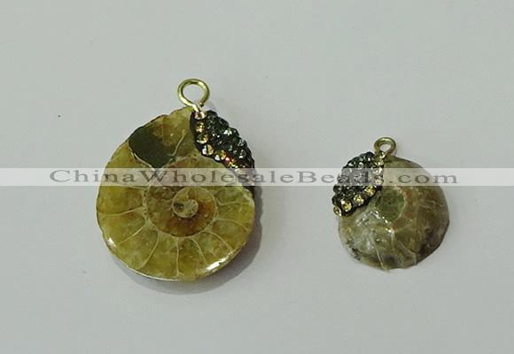 CGP270 15*18mm - 22*28mm ammonite pendants wholesale